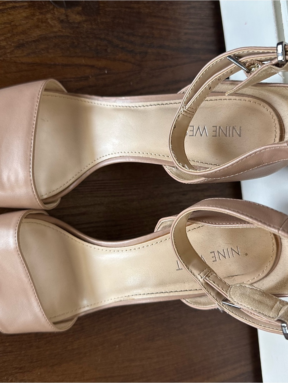 Nine West Nude Ankle-Strap Heels 8.5 - Picture 4 of 6